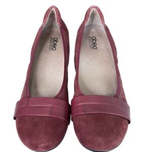 Abeo Bio System Tessa Comfort Shoe Size 10 Burgundy Suede Ballet Flats Loafer
